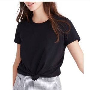 NWT Madewell black knot front short sleeve shirt